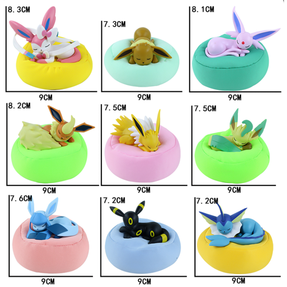 1-9pcs Anime Pokémon Eevee Fig - Pokemon Anime Merchandise ulasan dan harga