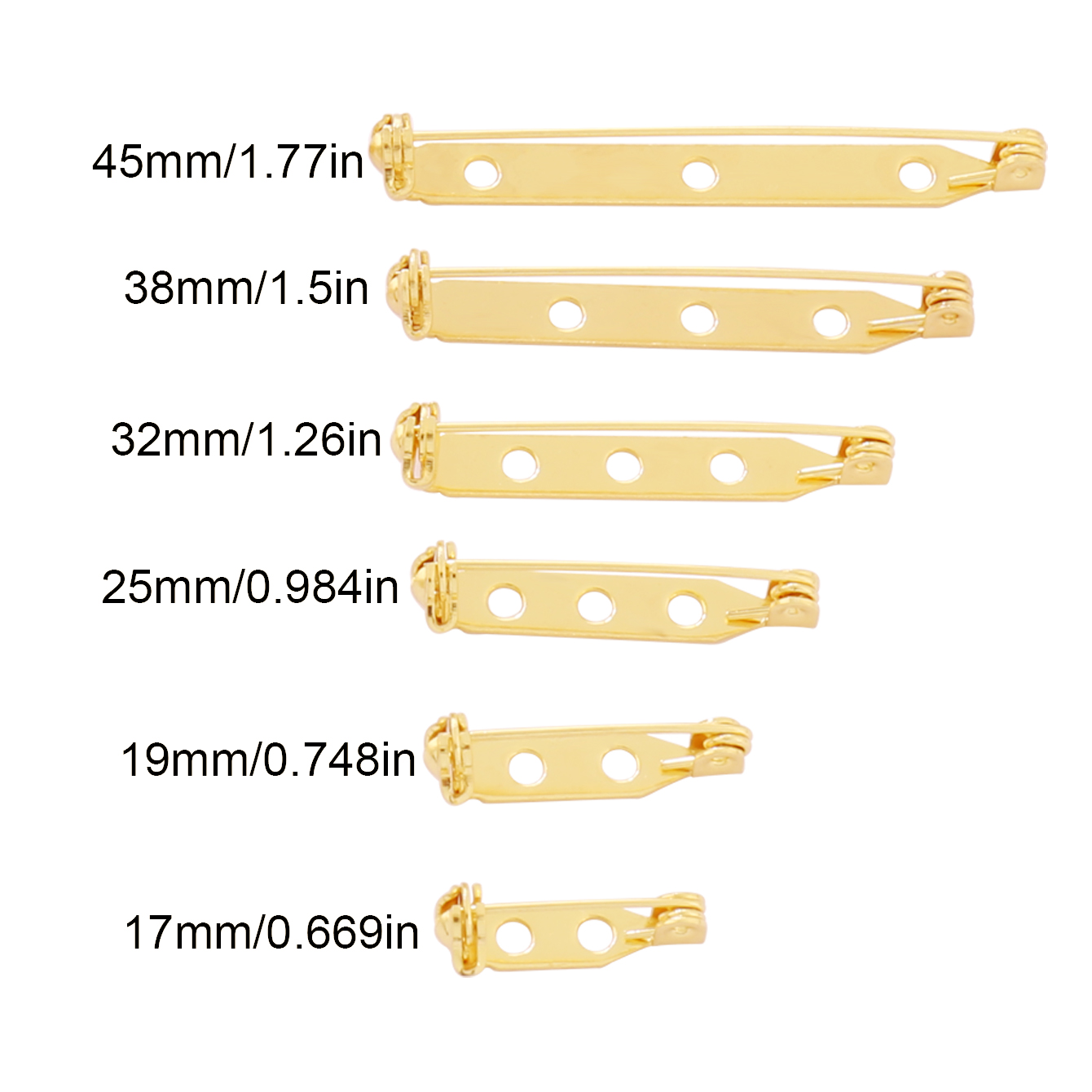 10pcs 17-45mm Brooch Clip Base - Pin Button Badge ulasan dan harga