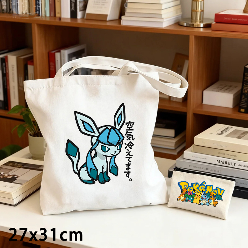 2PCS Pokemoned Canvas Bag and  - Pokemon Anime Merchandise ulasan dan harga