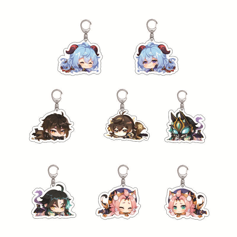 Genshin Impact Acrylic Keychai - Anime Merchandise Keychains ulasan dan harga