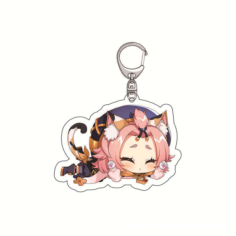Genshin Impact Acrylic Keychai - Anime Merchandise Keychains ulasan dan harga